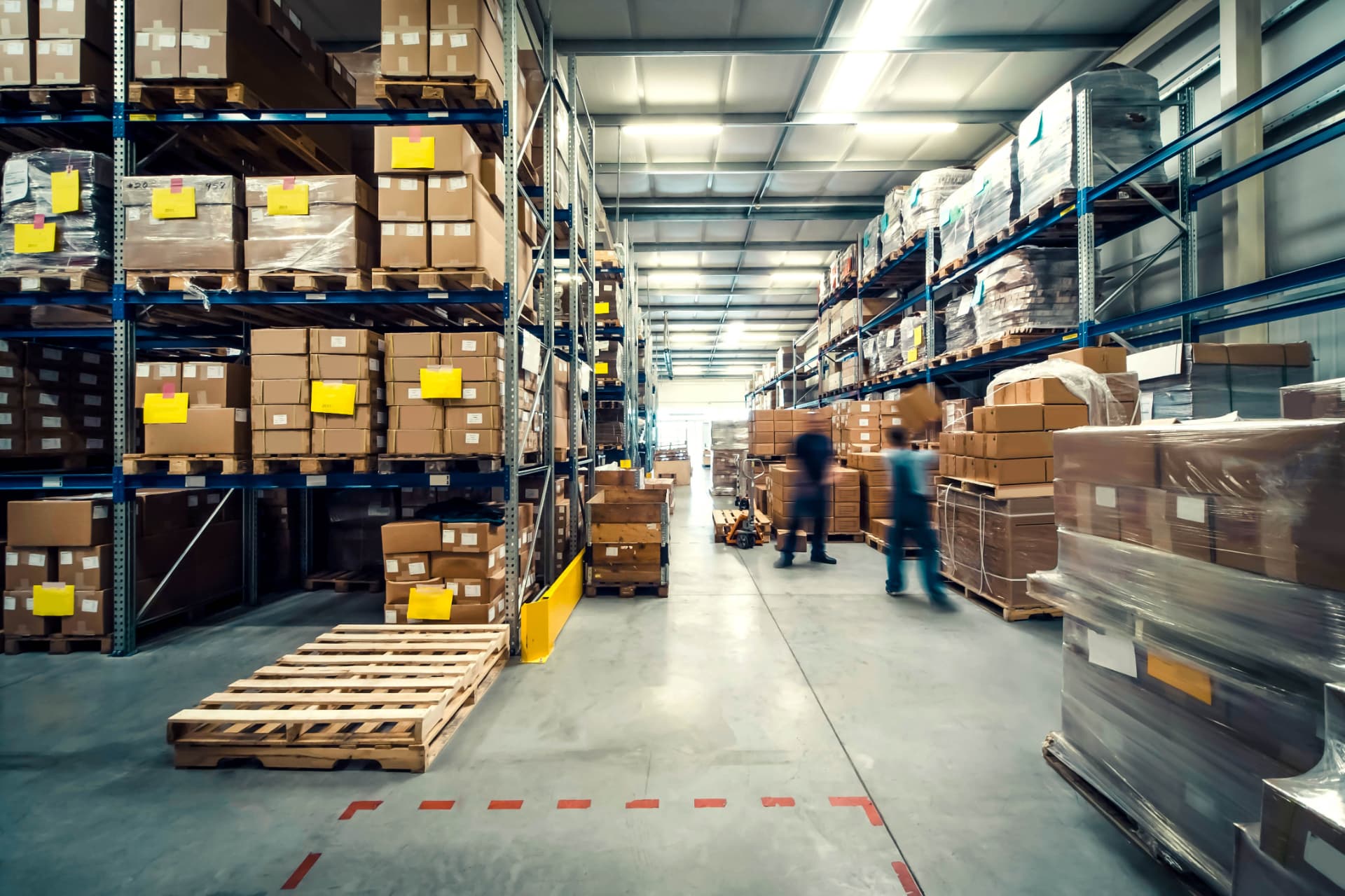 European logistics facility interior